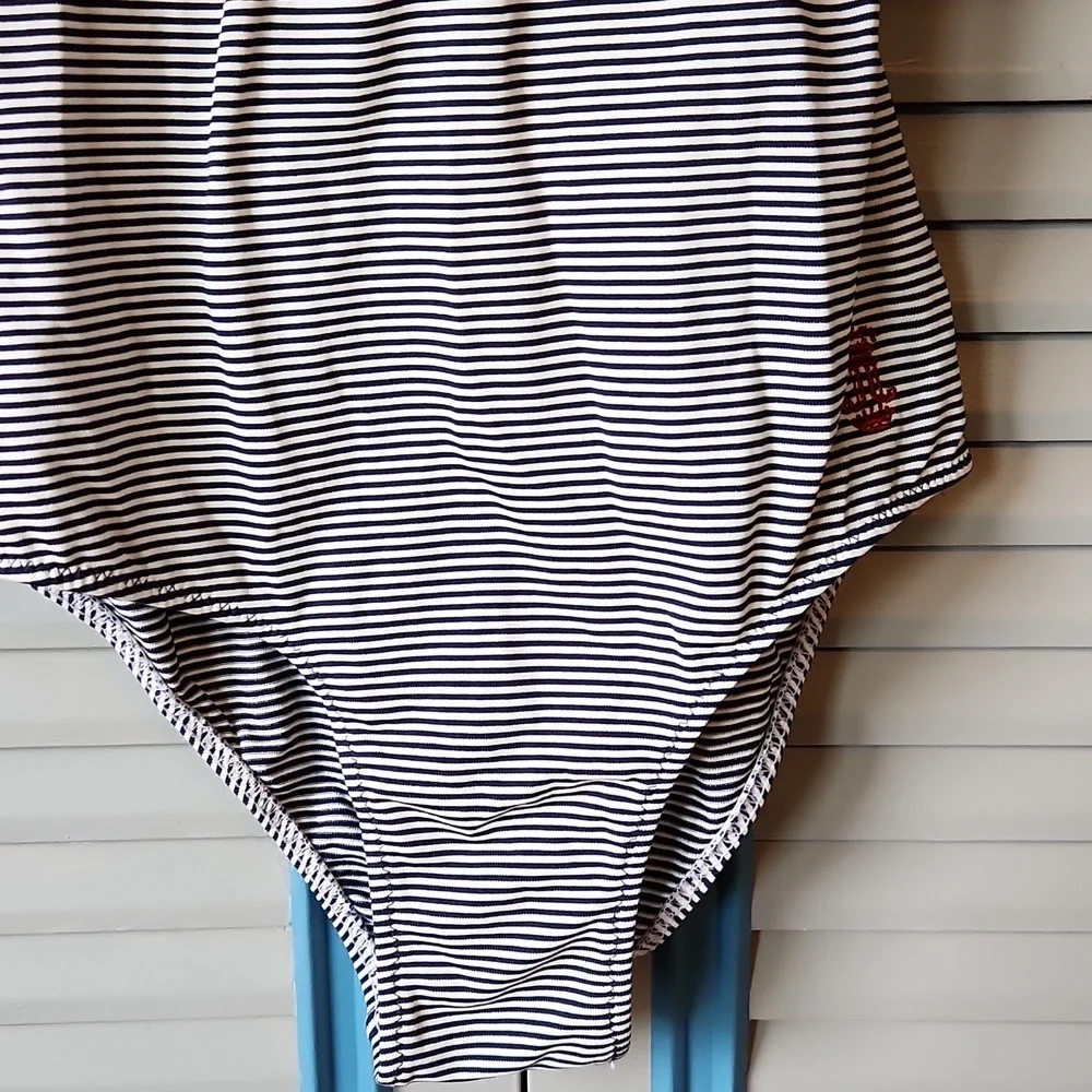Jacadi Paris Navy & White Striped Swimsuit
